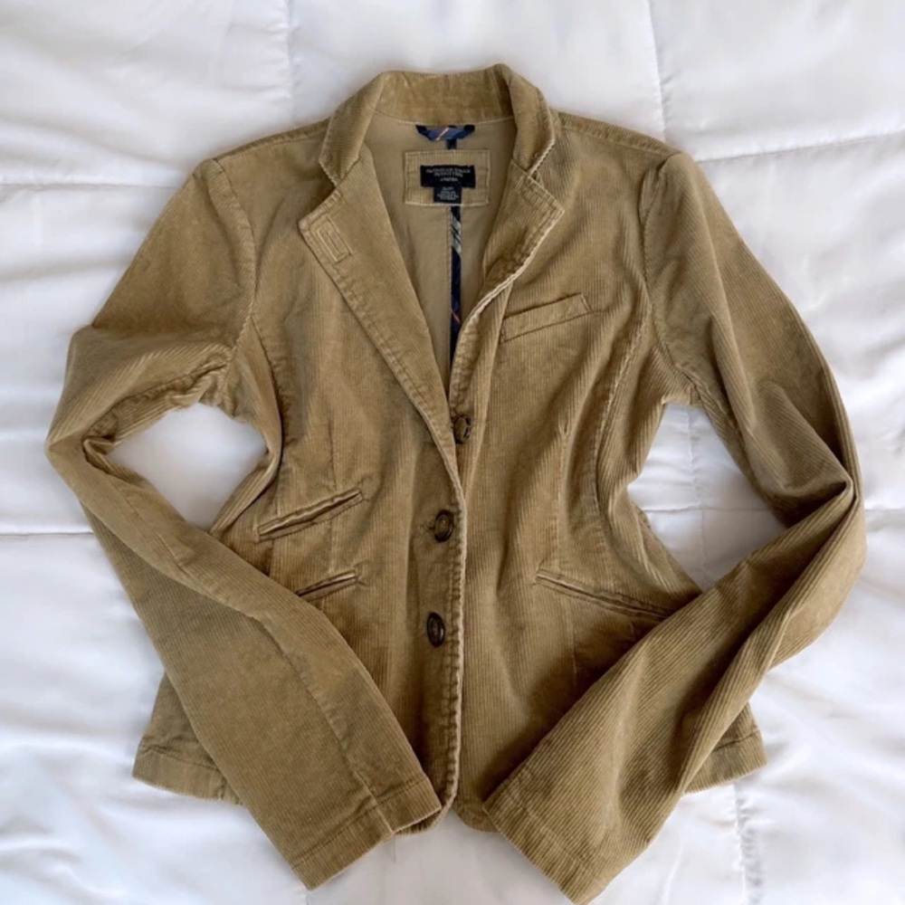 American Eagle Outfitters Khaki Corduroy Blazer
